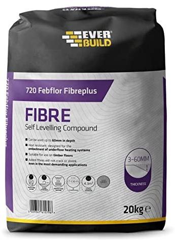 Self Levelling Compound Designed for Underfloor Heating 720 Febflor 20kg Fast Setting Self Smoothing Grey self Levelling Floor Compound
