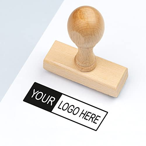 Stamp by Me | Sello Manual Personalizado | Sellos de Madera con tu Diseño o Logo | Sello Empresa | Logotipos, Embalajes, Envíos, Marcas, Bautizos, Cumpleaños (5x2cm)