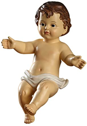 HOMSFOU Jesuskind-Figur Jesus-Statue klein Krippe Sammlerstück Statue religiöse Dekoration Heiliger Glaube Geschenke für Zuhause Büro 14,5 cm
