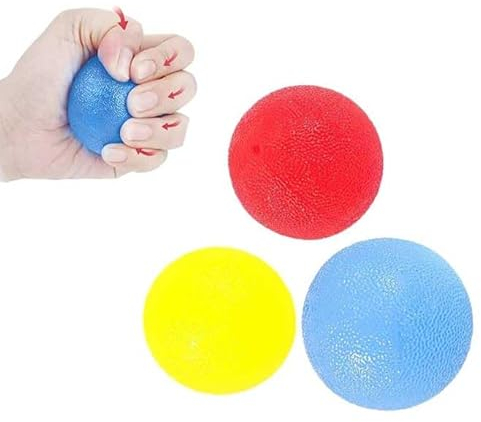 3Stück Handtrainer Ball Fingertrainer Klettern Ball Premium Silikon Hand Therapieball Stressball Bunte Quetschball mit Finger Training& Handgelenktraining&Arthrose-Training für Kinder und Erwachsene