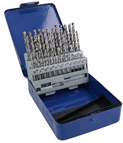 Set di punte per trapano metriche HSS, con incrementi di 0,1 mm, da 1 mm a 6 mm, 51 pezzi