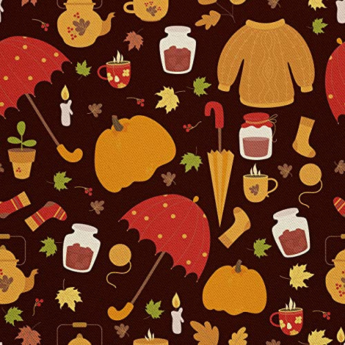 HEKO PANELS Stoff Oxford wasserdicht, Herbst, 1 Meter 155 x 100 cm | Dekostoffe zum Nähen und Handwerken, blickdichte Möbelstoffe, Nähstoffe DIY, als Meterware erhältlich