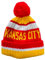 aoenbork City Beanie Strickmütze mit Bommel Winter Manschetten Kappe Sport Fans Geschenk, Kansas, Einheitsgröße