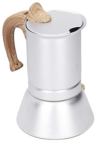 KOSDFOGE Caffettiera da Piano Cottura, Caffettiera in Acciaio Inossidabile da 150 Ml Moka, Fornello a Induzione, Caffettiera Italiana.