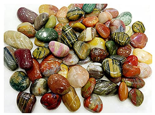 ZOLULA Dekosteine Kieselsteine Regenschutz Stein Rohe Kieselsteine ​​Bunte Steinboden Stein Becken Peel Tank Stein Dekoration Gartendekoration (Size : 3-4.5cm)