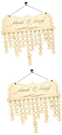 EXCEART 2 Stücke Holz Geburtstag Erinnerung Plaque Familie Geburtstage Hängen Kalender Buchstaben Seile
