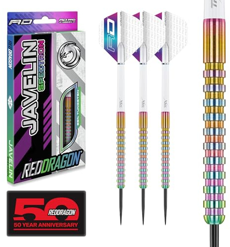 RED DRAGON Darts - Javelin Spectron 26g - 85% Wolfram - Professionelles Stahlspitze Dartpfeile Satz mit Flüge & Schäften