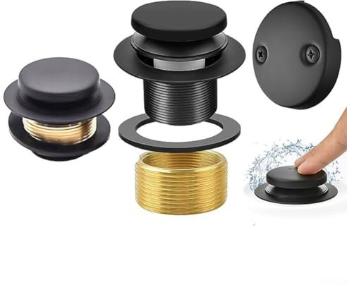 Hasaller Desagüe de bañera negro, kit de conversión de drenaje de bañera con rosca universal, DA532GKAM308R3U6E9HWO