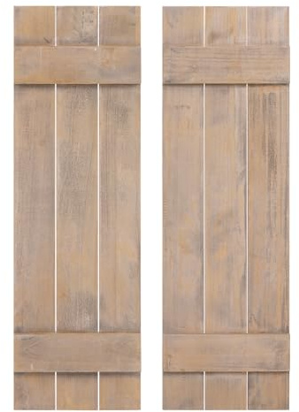 Giantex Bauernhaus-Fensterläden, Wanddekoration, Set mit 2 Fensterläden für Fenster, Paulownia-Holz, Wandmontage-Hardware im Lieferumfang enthalten, rustikale Fensterläden für den Innen- und