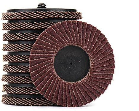 Schleifmittel Flap Wheel Schleifen Polieren, 3 Zoll Aluminiumoxid-Flachkreis-Schleifscheibe R-Typ Roll Lock Schleiflamellenräder 80er-Körnung for Polieren von Holz, Metall und Kunststoff