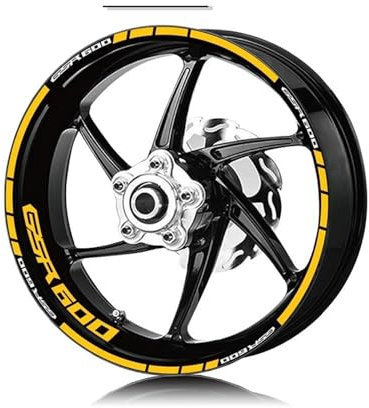 TRFBD Modische Persönlichkeit wasserdichte Felgenaufkleber Für Motorradreifen, Reflektierende Streifen, Moto-Aufkleber Für Suzuki GSR600 GSR 600(Style 4)