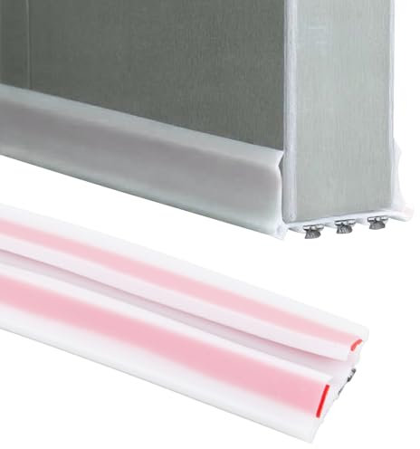 Burlete Bajo Puerta, Burlete Cepillo Puerta Blanco, Protector Puerta Casa Autoadhesivo, Burlete Puerta Entrada, Burletes Puertas Prevenir Polvo para Puertas de 4-5,5 cm de Grosor, 1 m