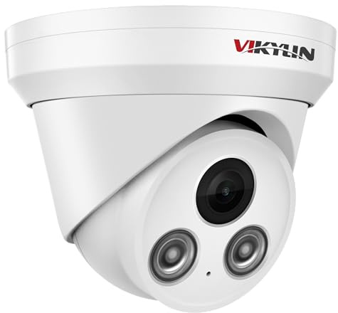 VIKYLIN 4MP POE IP Camera Outdoor, CCTV Cameras with AI Human Vehicle Detection, Built-in Mic, 30m IR Night Vision, 105° Wide Angle, H.265+ Coding, IP67 Waterproof, Compatible with Hik Vision