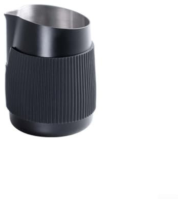 Honseadek Brocca schiumalatte da 420 ml, senza maniglie, per barista, macchina da caffè espresso, con bocca smussata e design a isolamento termico