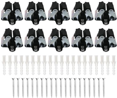 10 Pack Wall Mounted Mop Broom Holder, Stainless Steel Brush Hook, Broom Bracket, Heavy Duty Garden Tool Storage, Sweeping Clip Hanger, Organiser Umbrella Holder for Kitchen, Bathroom, Garage, Garden