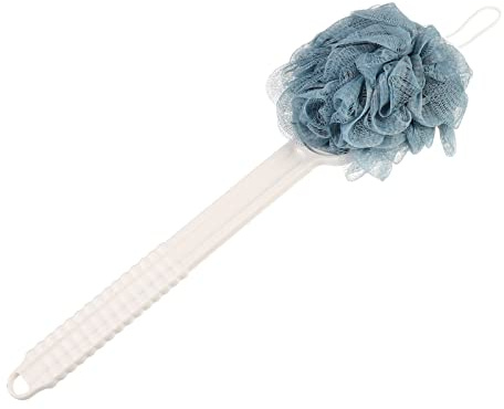 LOORGVEL Badebürste mit Langem Griff aus Silikon Rückenbürste mit Integriertem Badeball für Gründliche Reinigung Platzsparendes Badezimmerzubehör mit Weichen Borsten