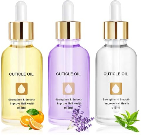 LOPHE Nagelbandsolja, 3 st nagelvårdsolja med jojobaolja, vitamin B, keratin, fuktgivande och regenererande, vegan och naturlig – fruktarom, 15 ml (C)