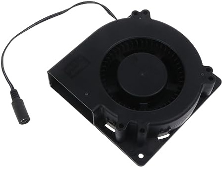 SHEHUALI Soplador Centrífugo, Ventilador Turbo DC12V, Ventilador centrífugo portátil, 5,5x2,1mm, rodamiento de Bolas Doble Hembra, 2600RPM, Cocina a la Parrilla