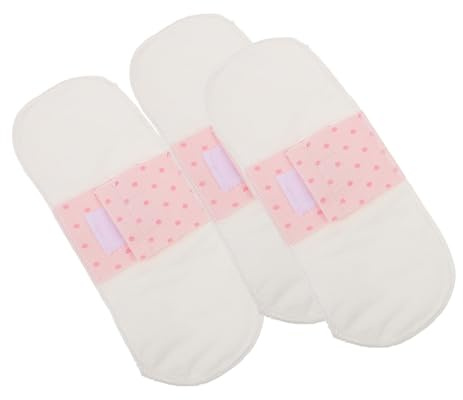 BIUDECO 3 pièces Serviettes Hygiéniques Réutilisables en Coton Respirantes et Confortables pour Femmes Protection Périodique Flux Léger à Modéré
