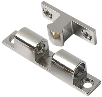 Doppelrollenverschluss 1/10 STÜCKE Möbeltür-Kugelriegel Doppelrollenfeder-Kugelschnappriegel Schranktür Einstellbarer Spannungsriegel(2PCS,Silver-50MM)