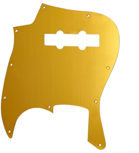 Schlank und funktional für Jazz Bass Pickguard mit Schutzschicht und 10-Loch-Kompatibilität (Gold)