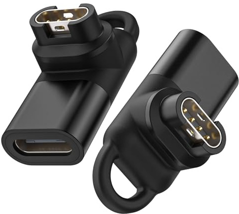 Astorgos 2Pack Watch Charger Adapter Compatible with Garmin watch,Type C | Compatible with Garmin Fenix 8 7 6 5 E,Forerunner 970 570,Instinct 3 2 1,Vivoactive 6 5,Venu 4 3 2, 90° USB C, 2 Black