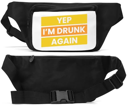 Yep I'm Drunk Again Yellow Line Graphic Unisex Hüfttasche Schwarz