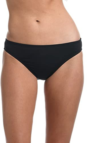 La Blanca Women's Standard Island Goddess Solid Hipster Bikini Swimsuit Bottom, Black, 12