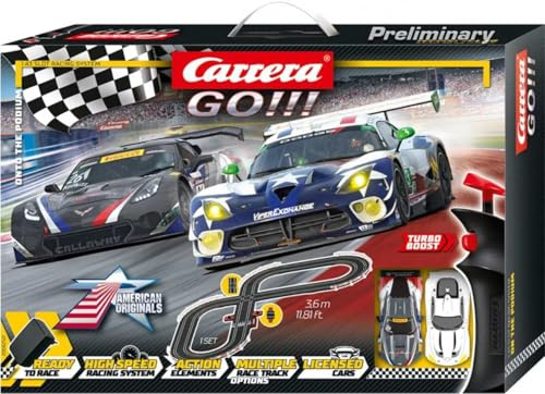 Carrera GO 62521 onto The Podium Electric Powered Slot Car Racing Kids Toy Race Track Set Includes 2 Hand Controllers and 2 Cars in 1:43 Scale