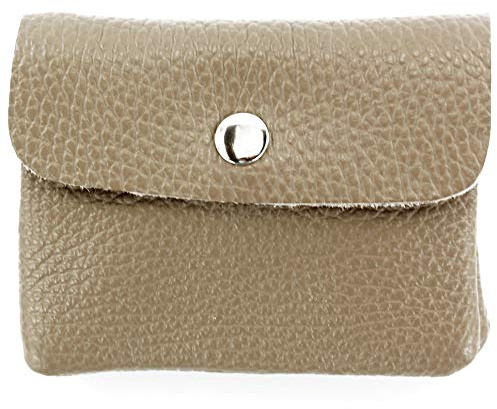 modamoda de P09 Damen Leder Geldbörse Klein 11x1x8 cm, Handmade in Italy