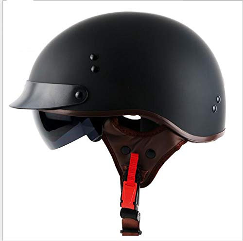 GAOZHE Casco Moto,Aperto Jet Caschi,Casco A Scodella,Scooter Motorino Vintage Caschi Cromwell,Donna Uomo con Visiera Parasole - DOT Omologato,per Biker Cruiser Scooter Touring