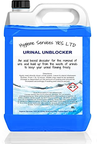 5L 1x5L URINAL BLUE Unblocker Descaler Cleaner for URIC ACID scale build up limescale