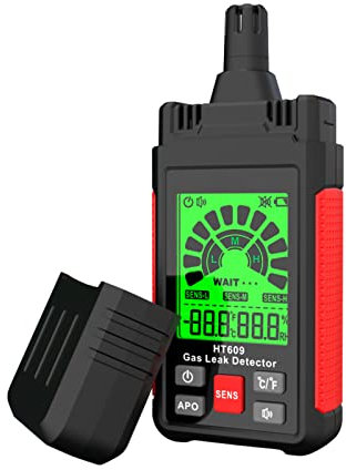 Gas Leak Detector Sniffer, Natural Gas Detector with 3-Sensitivity Adjustable, Audible & Visual Alarm Locates Combustible Gas Sources Like Methane, Propane for Home HT609