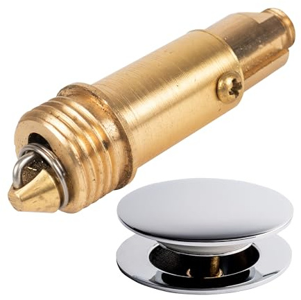 Pop Up uppsättning ersättning kottar, 1 st, tillverkad av mässing, 54 mm längd, lämplig för de flesta popup avloppsmöbler, reparationsskruv med stark fjäder, avloppsventil reservdel handfat, badkar