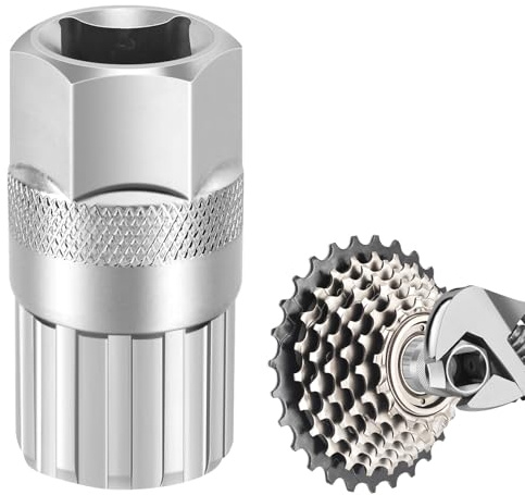 poeland Outil de démontage de roue libre, outil de démontage de roue libre pour VTT, compatible avec Shimano Sunrace (argent)