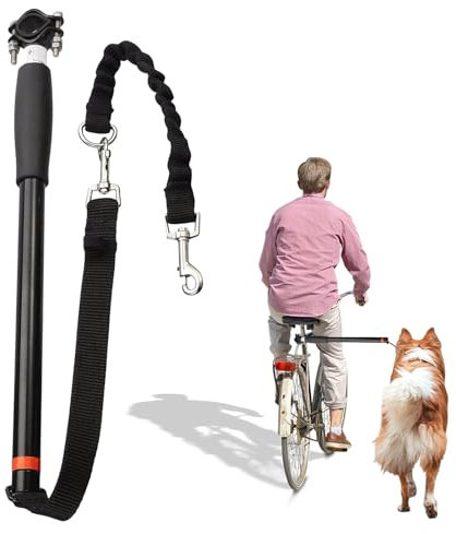 Fahrradleine Für Hunde,Fahrrad Hundeleine Mit Inbusschlüssel Und Abstandhalter,Abnehmbar HäNde Frei Fahrrad-Hundeleine,Teleskop Fahrradleine Hund Für Gassigehen,Laufen,Draußen,Elastisches Band-Design
