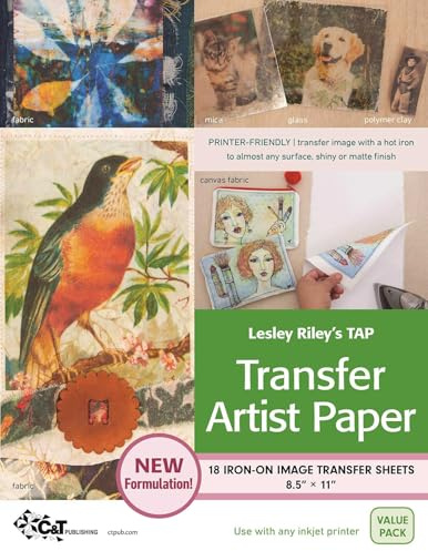 Lesley Riley's TAP Transfer Artist Paper, 18 Sheet Pack: 18 Iron-on Image Transfer Sheets