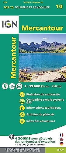 IGN 75 000 Touristische Wanderkarte 10 Mercantour (TOP 75, Band 75010)