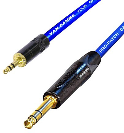 Stereo Mini Jack to Stereo Jack Lead. 3.5mm Mini jack to 6mm Jack Cable. Ipod to Amplifier (10m, Blue)