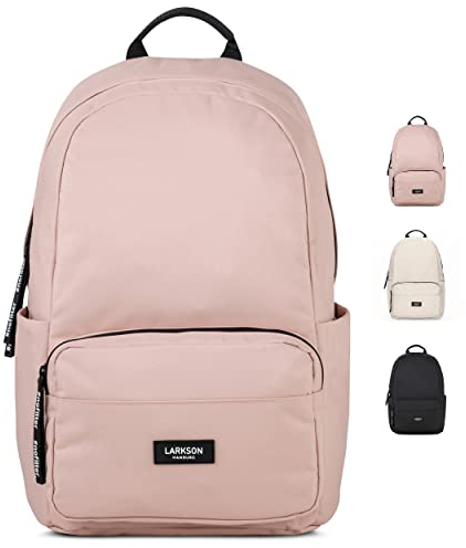 LARKSON Zaino Scuola Rosa - No 3 - Zaini Ragazza & Ragazzo Per Scuola Media Superiore, Università - Backpack Piccolo Porta Pc 16 Pollici - 15L - Idrorepellente