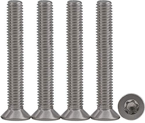 10 piezas M5x50 Tornillos para metales Torx Tornillos madera inoxidable Tornillo Mecánico de Cabeza Avellanada Accionamiento estándar Rosca Completa，para equipos de maquinaria y muebles para el hogar