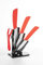 Hometric Ceramic Knife Sets with Block, 4 Piece Kitchen Knives Set with Ergonomic Handle, Rust Resistant and Light Weight Knife Block Set with Knives and Vegetable Peeler (red)