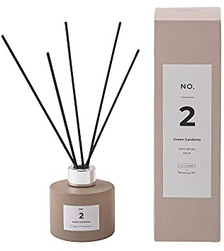 Bloomingville Duft Diffussor No.2 mit der Duftnote Green Gardenia inklusive 5 Schilfröhrchen 100ml, Maße: 8cm x 8cm x 7cm, 82049195