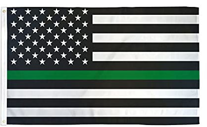 AZ FLAG - Bandera Estados Unidos Thin Green Line - 90x60 cm - Bandera Americana Linea Verde 100% Poliéster con Ojales de Metal Integrados - 50g - Colores Vivos Y Resistente A La Decoloración