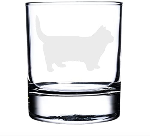 Munchkin Cat Engraved Whisky Glass, Cat Gift, Cat Glass, Gift for Women, Gift for Men