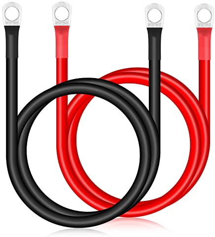 Zocipro 2 Stück 70cm Batteriekabel 16mm² M8 12V 5AWG | Auto Batterieladekabel mit M8 Ringkabelschuhen Kupfer Flexibler Draht für LKW Motorrad Wohnmobil Marine