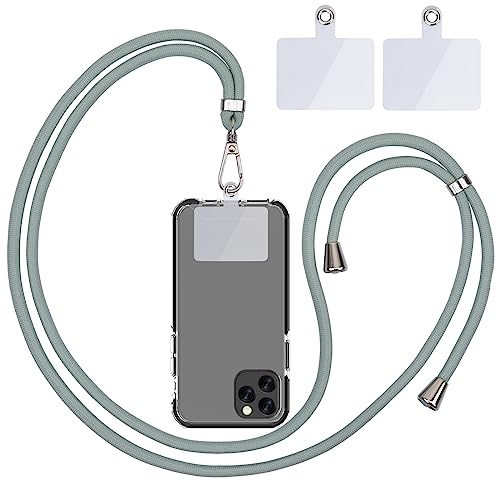 Linkbro Handykette Universal, Handy Lanyard, Universelles Handy um den Hals hängend mit Pad Handy Lanyard, verstellbar und abnehmbar. (1Matcha Grün)