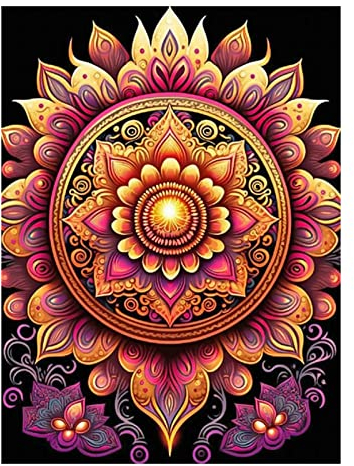Stalente Diamond Painting Erwachsene Set Mandala, 5D DIY Diamond Art Kits for Beginners Round Full Drill Diamond Painting for Home Wall Decoration Gift 30x40cm/12×16inch