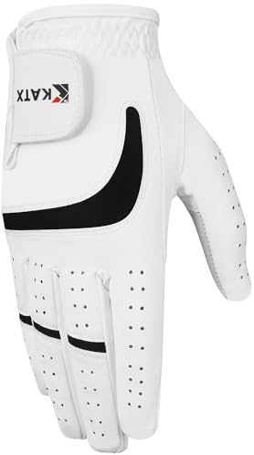 Katx Spannhandschuh Stratus Tech Golfhandschuh für Herren mit Vollfinger, strapazierfähiges Premium-Leder, für Linke Hand und rechte Hand, Allwetter-Golfhandschuh, rutschfest, flexibel, XL, rechts