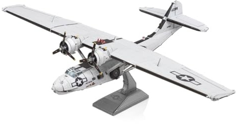 Metal Earth 3D Metallbausatz Flugzeug Consolidated PBY Catalina ab 14 Jahre | Präzise lasergeschnittene Metallteile zum Zusammenstecken ohne Klebstoff. Detailreiche Modelle mit bebilderter Bauanleitung